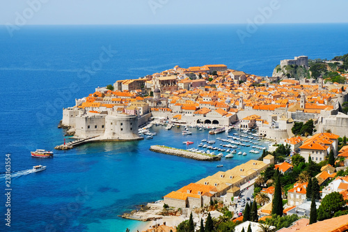 Dubrovnik, Croatia. Picturesque view on the old town. The General view of Dubrovnik