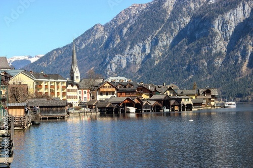 Beautiful old Village at Hallstatt in Austria