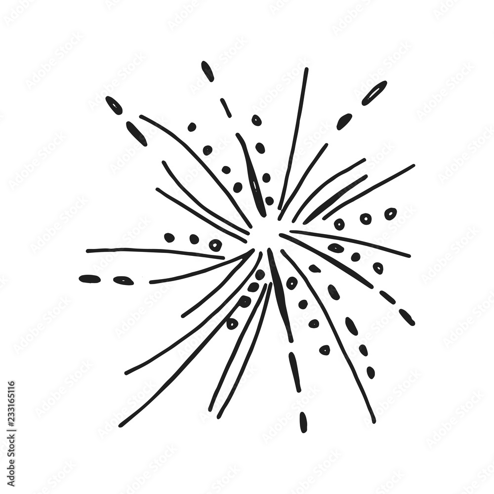 Obraz premium firework festive icon vector sketch. isolated object
