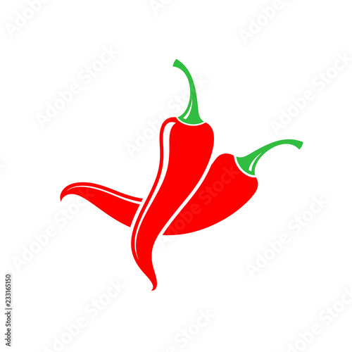 Chili pepper. Red peppers on white background