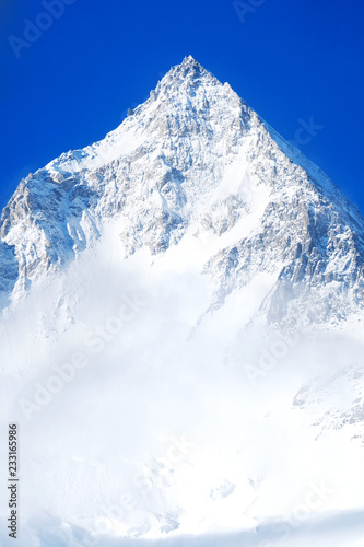 Mountain peak Everest. Everest highest mountain in the world. National Park  Nepal. Everest Mountain Peak - the top of the world  8848 m 
