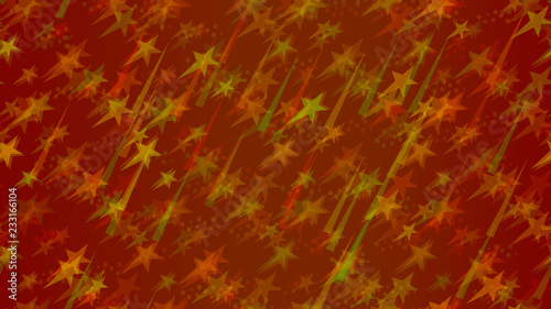 An abstract pattern of flying stars, triangular elements and circles. A modern design element for wallpaper, tiles, packaging, textiles, covers.