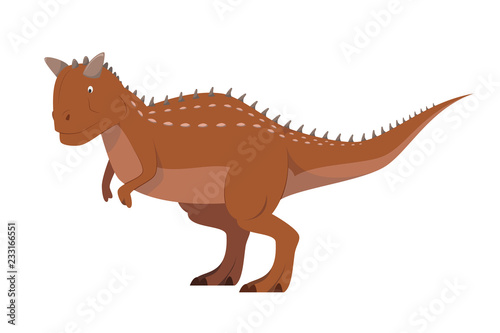 Carnotaurus vector illustration isolated in white background. Dinosaurs Collection.