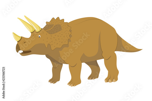Triceratops vector illustration isolated in white background. Dinosaurs Collection.