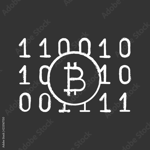 Binary code chalk icon