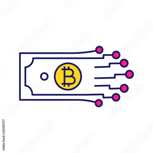 Digital money color icon