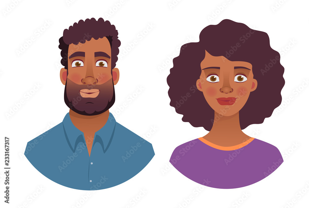 portrait of african man and woman portrait of african man and woman