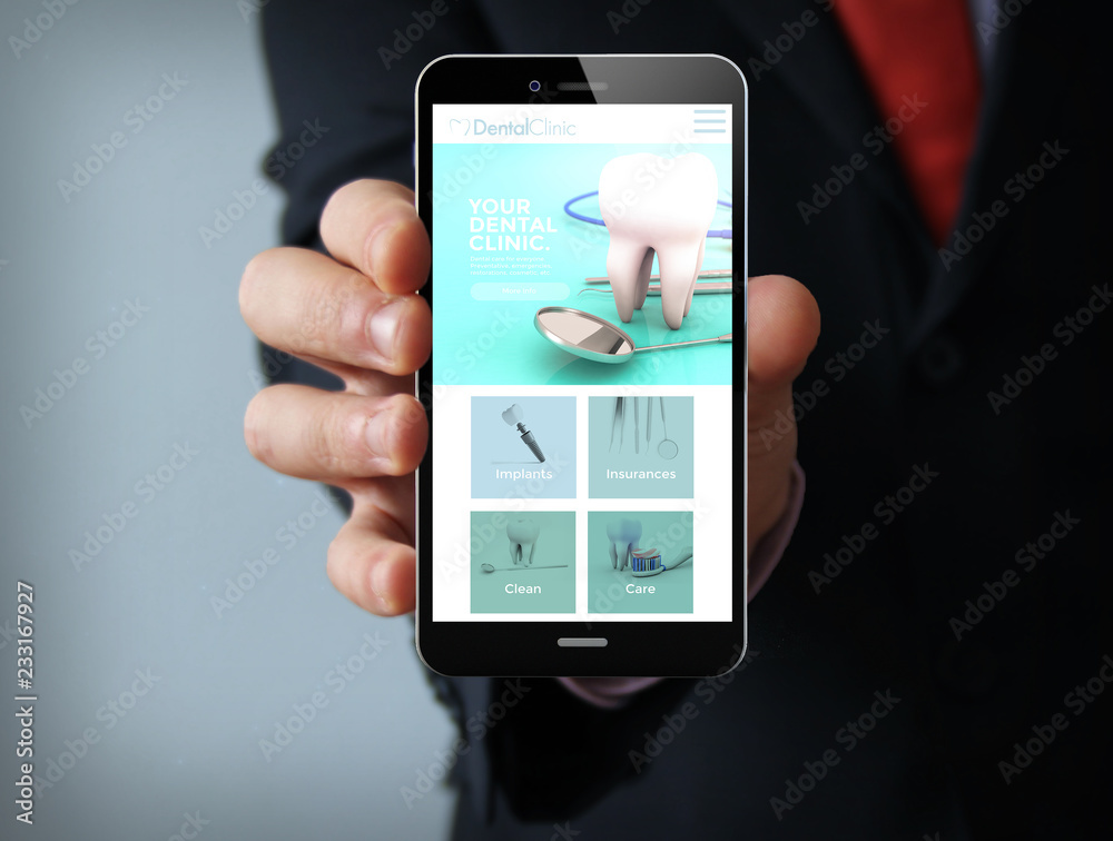 dental clinic businessman smartphone dental clinic businessman smartphone