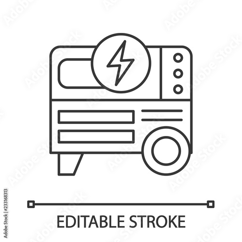 Portable power generator linear icon