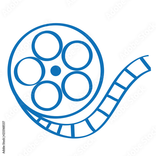 Handgezeichnete Filmrolle in dunkelblau