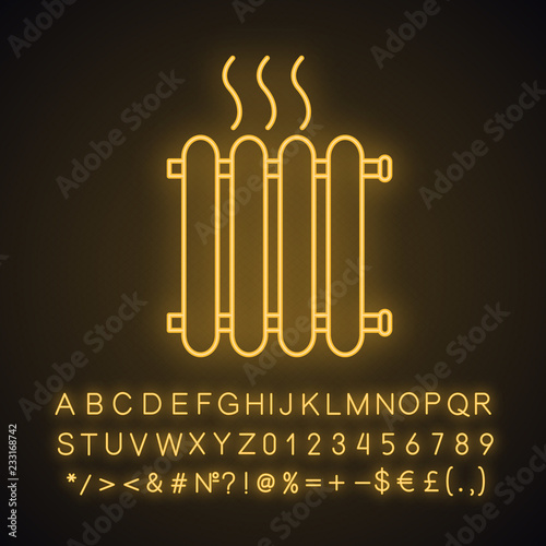 Radiator neon light icon