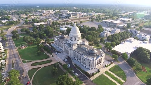 Little Rock Arkansas Capitol State Building Aerial 8.mov