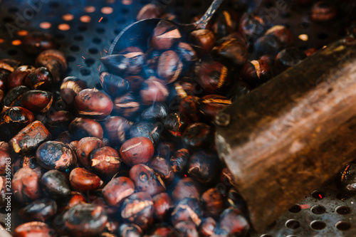 Roast Chestnuts Close-Up Shot