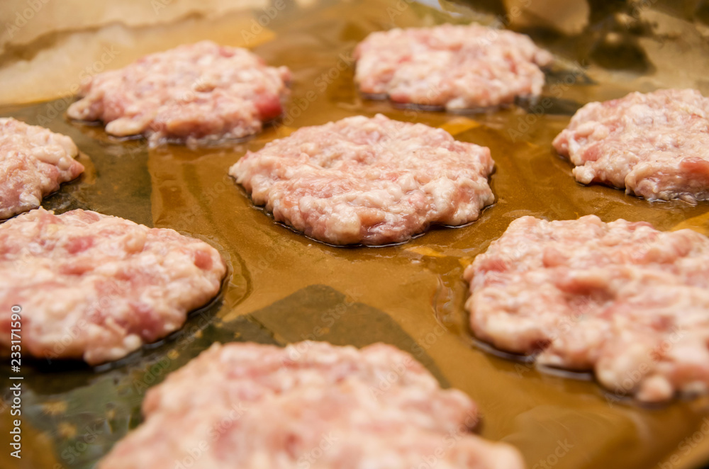 meat slices on a tray