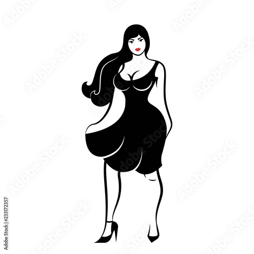 a young woman in sexy little black dress