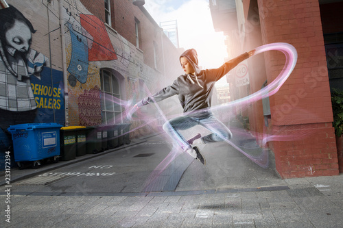 Dance is her passion. Mixed media