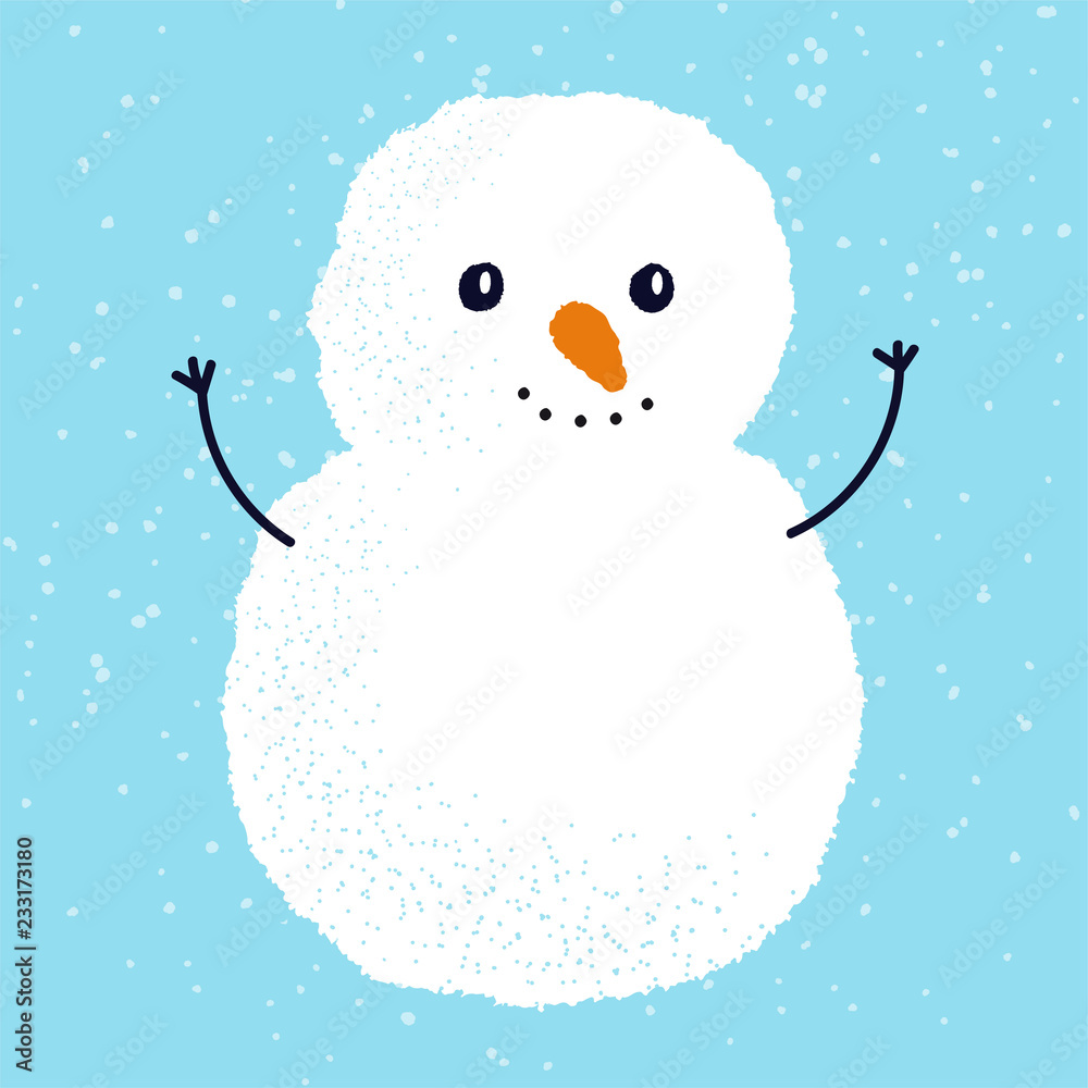 illustration bonhomme de neige blanc sur fond bleu illustration bonhomme de neige blanc sur fond bleu