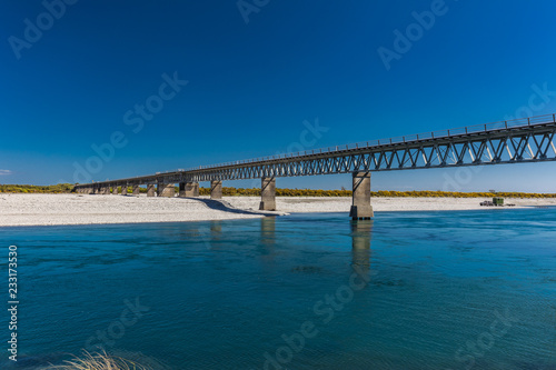 New Zealand's longest one-lane bridge over Haast River, South Westland