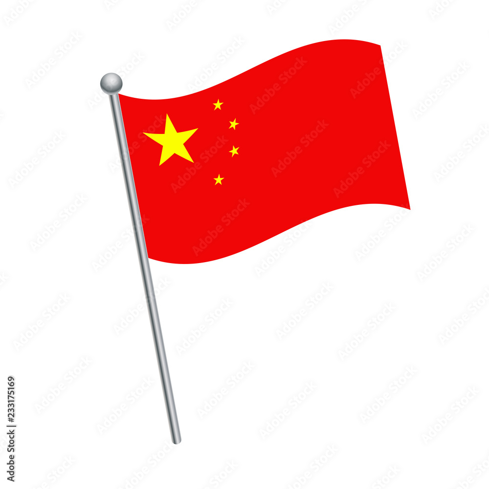 China flag vector Illustration on White background. China flag vector Illustration on White background.