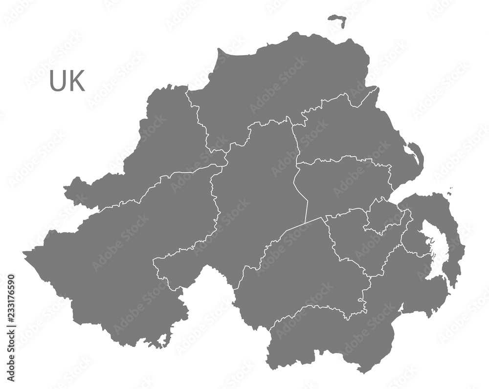 Northern Ireland with new counties since 2015