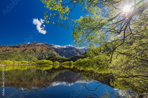 Diamond Lake in the Mt Aspiring National Park near Wanaka, New Zealand, Rocky Mountain photo