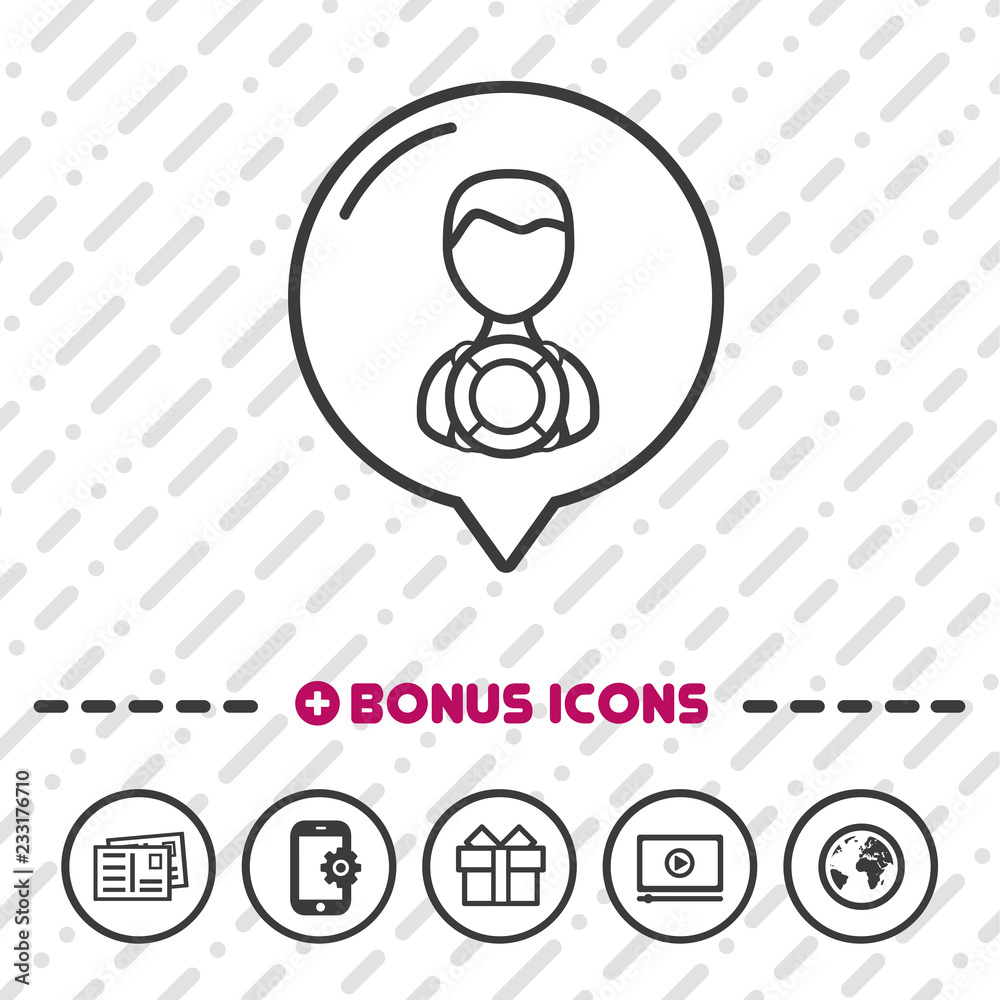People with Lifebuoy Icon thin line Bonus Icons. Eps10 Vector. People with Lifebuoy Icon thin line Bonus Icons. Eps10 Vector.