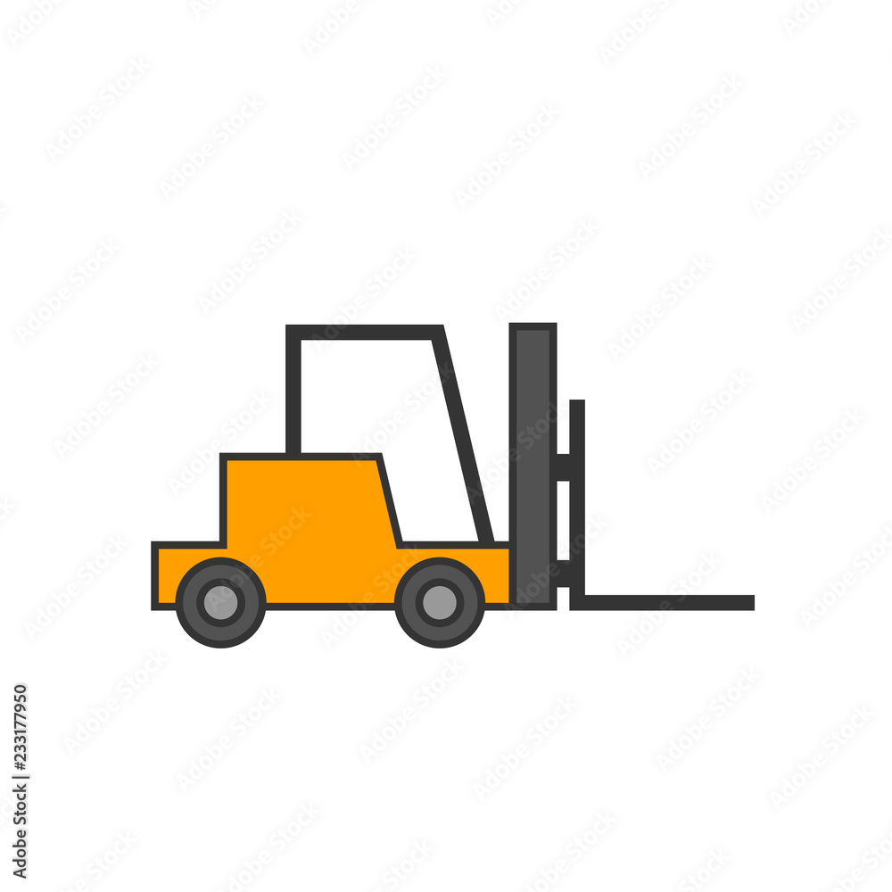 Forklift truck icon. Clipart image isolated on white background