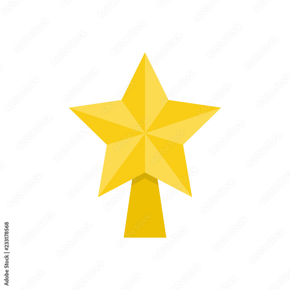 Christmas star ornament vector illustration icon. Festive, traditional, seasonal, holiday golden ornament on tree. Xmas gold, yellow star, isolated. Christmas star ornament vector illustration icon. Festive, traditional, seasonal, holiday golden ornament on tree. Xmas gold, yellow star, isolated.
