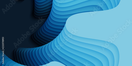 Vector 3D abstract background with paper cut flower shape. Colorful carving art. Paper craft Antelope canyon landscape with gradient colors. Minimalistic design for business presentations, flyers.