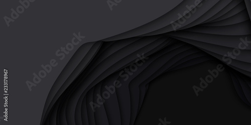 Vector 3D abstract background with paper cut shape. Monochrome carving art. Paper craft Antelope canyon landscape with gradient colors. Minimalistic design for business presentations, flyers.