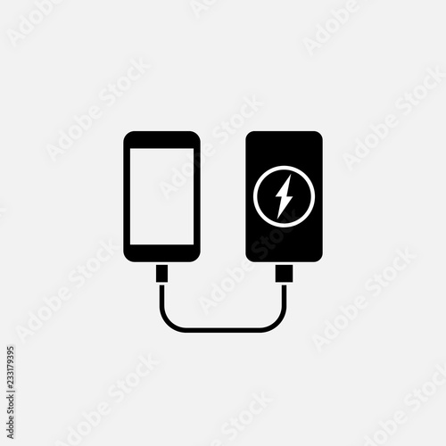 Power bank icon. Power bank symbol. Flat design. Stock - Vector illustration.