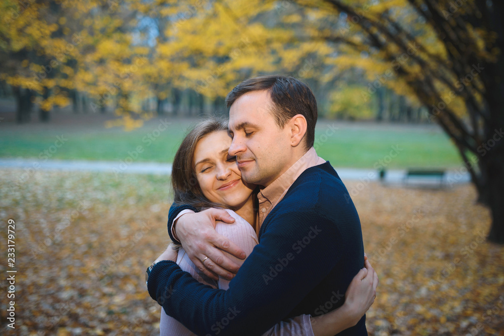 Couple Hugging with Closed Eyes Couple Hugging with Closed Eyes