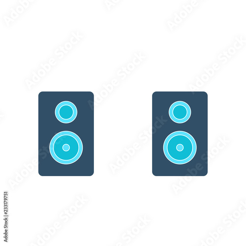 Audio speakers glyph icon. Clipart image isolated on white background