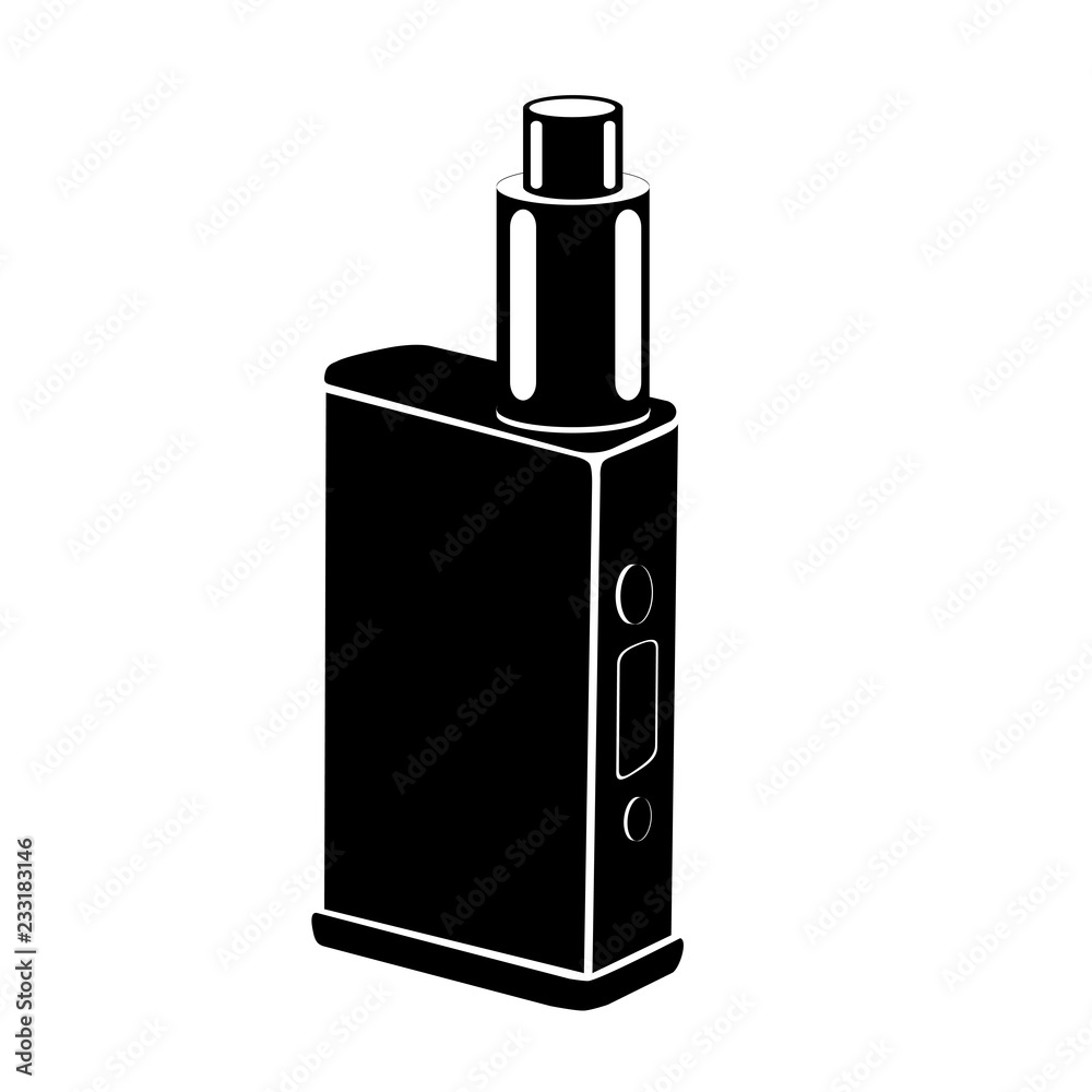 simple silhouette of vape, electric cigarette, isolated on white simple silhouette of vape, electric cigarette, isolated on white