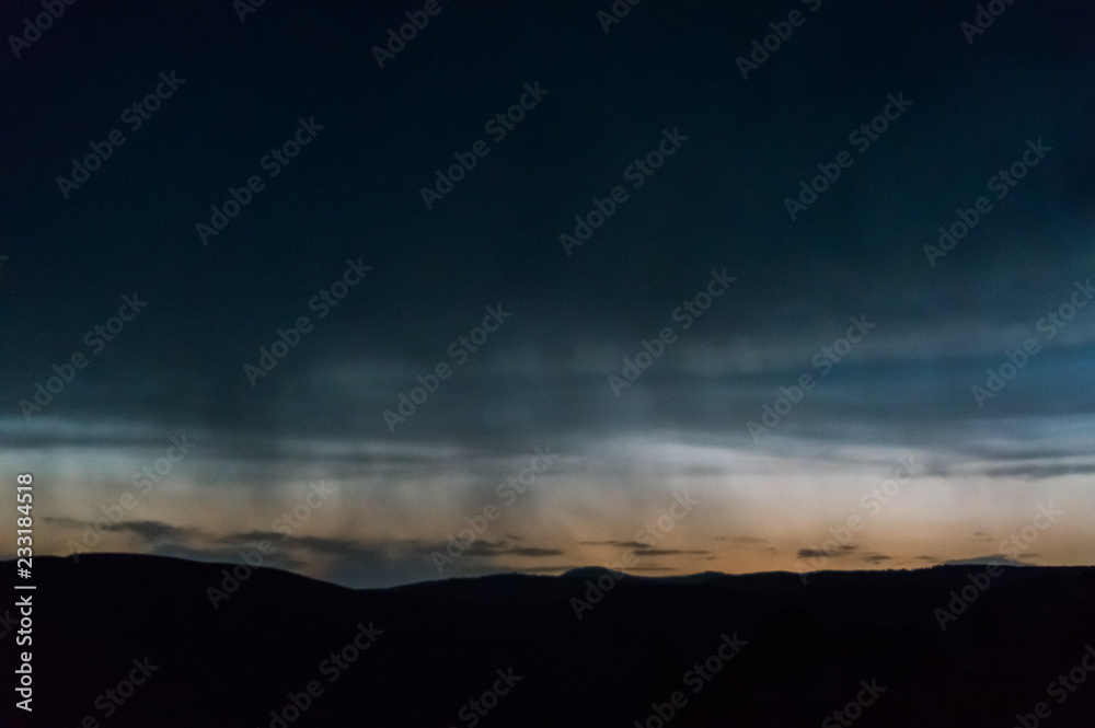 Rain clouds over the mountains