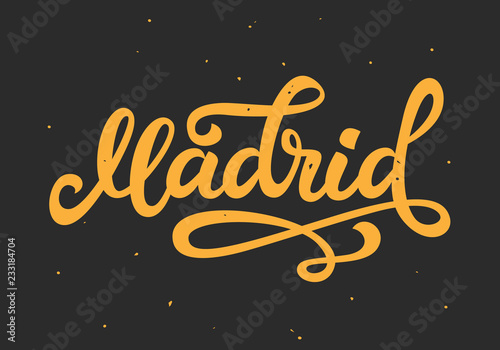 Madrid hand written lettering. Ink modern calligraphy