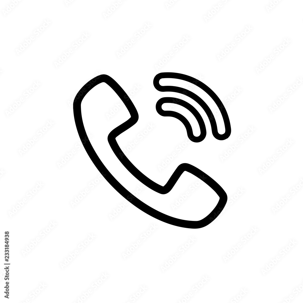 Phone icon in flat style isolated on white background. Phone icon in flat style isolated on white background.
