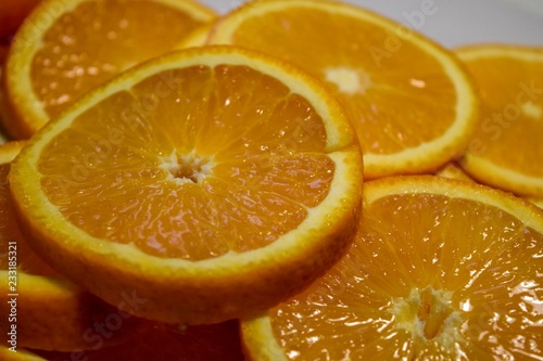 slices of orange closeup