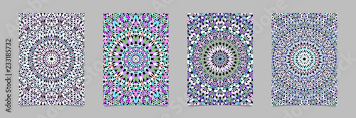 Colorful abstract stone kaleidoscope mandala pattern page background template set - vector stationery graphics