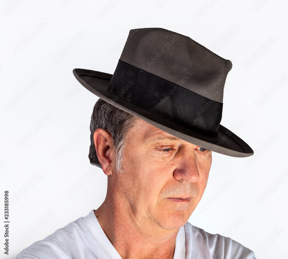 man with hat isolated on white background man with hat isolated on white background