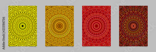 Fototapeta Naklejka Na Ścianę i Meble -  Abstract flower mosaic mandala pattern page background template set - vector stationery graphic designs