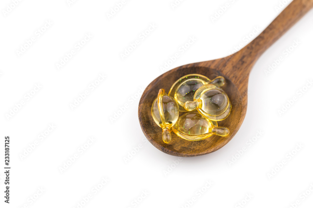 Healthy Vitamins, Omega 3,isolated, has a white background.Copy space Healthy Vitamins, Omega 3,isolated, has a white background.Copy space