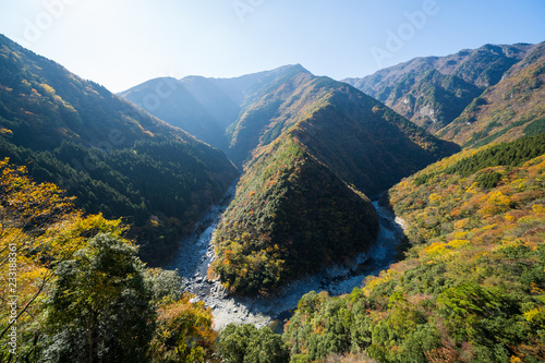 秋の祖谷渓 ひの字渓谷(徳島県三好市西祖谷山村)