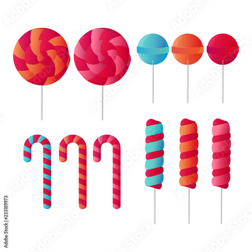 Set of candy lollipop vector © Abdie