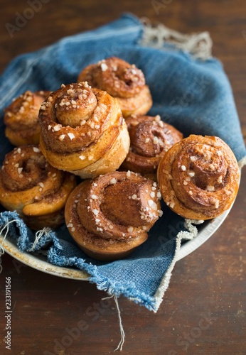 Kanelbullar,Swedish cinnamon brioches photo