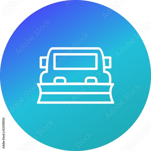 Snowplow Transport Line Gradient Circle Icon