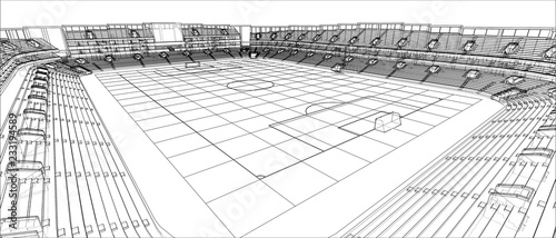 Sketch of Football stadium