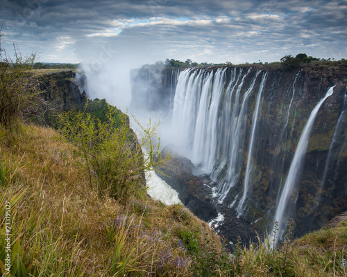 Victoria Falls in Zambia looking into Zimbabwe