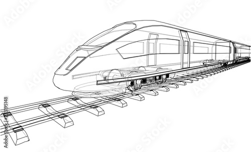 Modern speed train concept. Vector