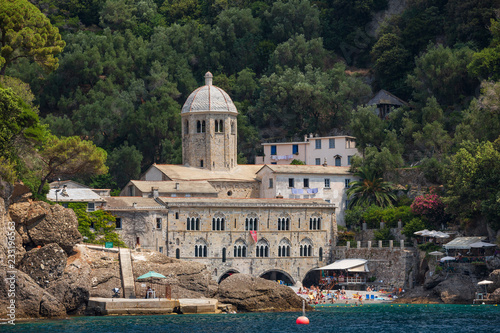 The stunning little town of San Fruttuoso near Camogli on the Ligurian coast, which can only be reached by ferry or by foot